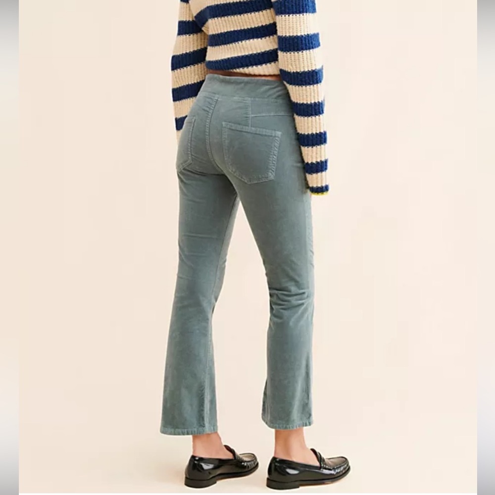 Free People Velvet Slim Flare Pants In My Feelings